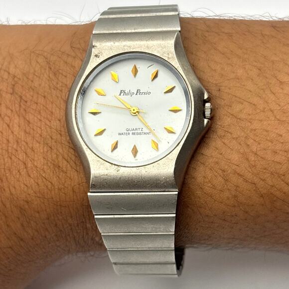 Vintage Silver Philip Persio Men's Watch - Picture 1 of 8